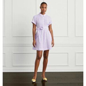 Hill House Womens The Laura Shirtdress Lilac White Stripe Mini Size‎ XXS